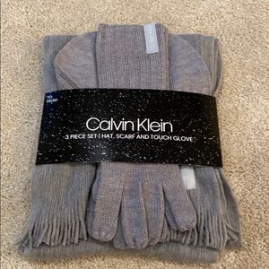 Calvin Klein Hat, Scarf and Glove Set